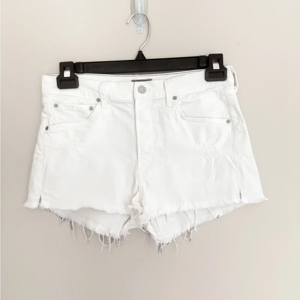 AGOLDE Jaden White Cutoff Denim Shorts – Size 29 - Picture 2 of 3